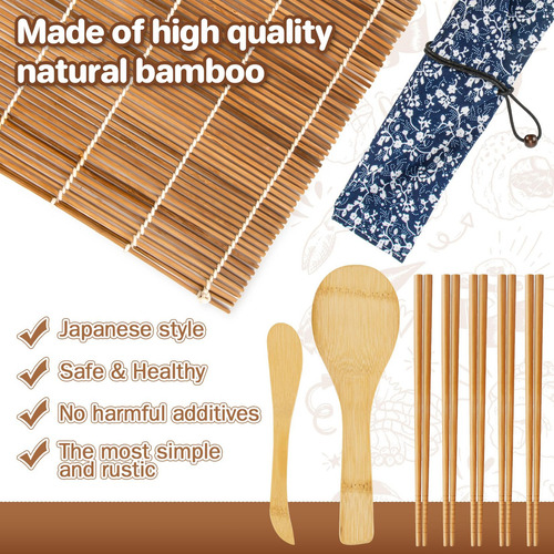 Kit Para Hacer Sushi Natural Tapete Para Enrollar Sushi Kit