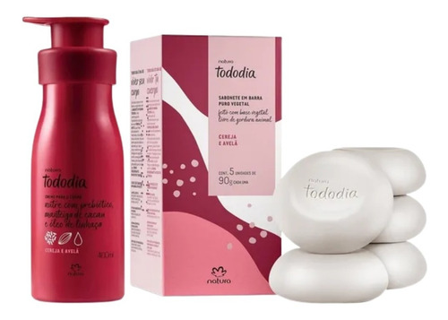 Imagem 1 de 4 de Hidratante Cereja E Avelã 400ml + Sabonete 5 Unidades Natura