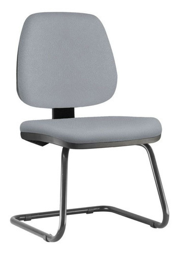 Cadeira Para Escritório Job Fixa Couro Sintético Cinza Material do estofamento Espuma Injetada