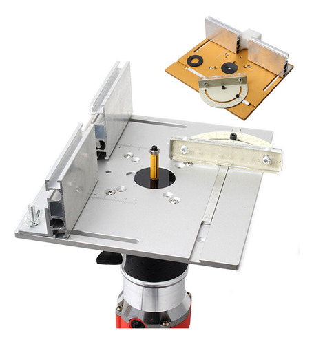 Inserto De Mesa De Enrutador, Placa Abatible De Plata