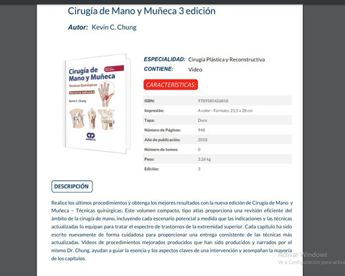 Cirugía De Mano Y Muñeca Técnicas Quirúrgicas 3ª Ed Chung