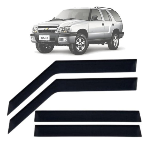 Calha De Chuva Fumê Tg Poli Chevrolet Blazer 1995-2011 4p