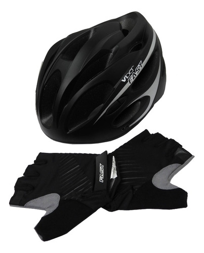 Combo Casco Y Guantes Fast Para Bicicleta