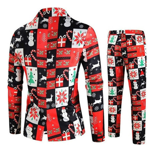 Chamarra Y Pantalones Slim Fit Con Estampado Navideño