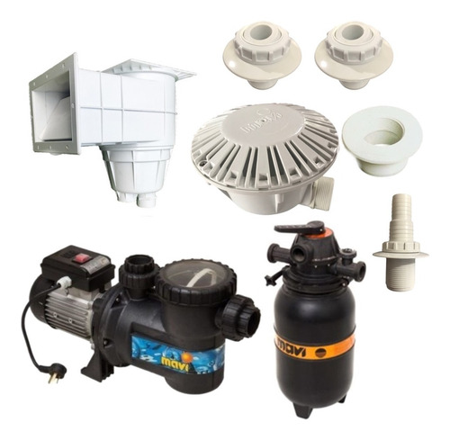 Imagen 1 de 10 de Kit Pileta 30000 Lts Skimmer Bomba Filtro Mavi No Vulcano