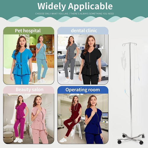 Conjunto De Uniforme Médico Pantalones Para Mujer Con Cierre