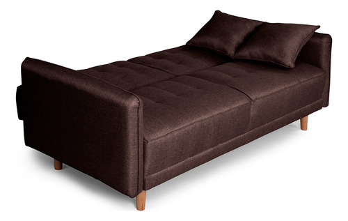 Sofá Cama Prince Makora Beehive De Lino Color Chocolate