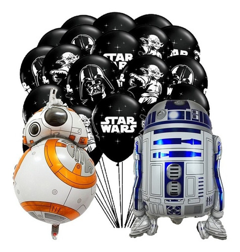 20 Globos De Starwars, 1  Bb8, 1 R2d2, Gamer Moda, Gswj22nm