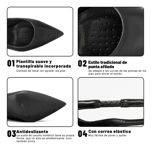 Zapatos Tacon Mujer Tiron En Talon Elegante Y Comodo Weide
