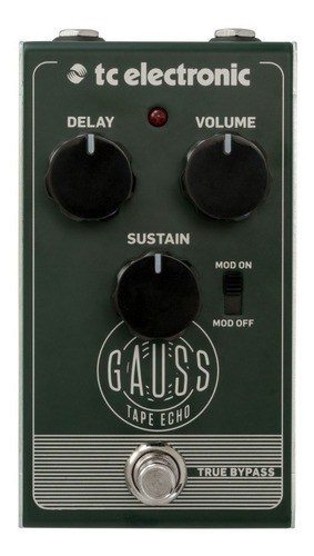 Tc Electronic Gauss Tape Echo Pedal Guitarra Delay Truebypas Color Verde oscuro