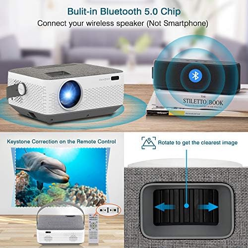 Fangor Proyector Wifi Bluetooth 8400mah Batería, Proyector D