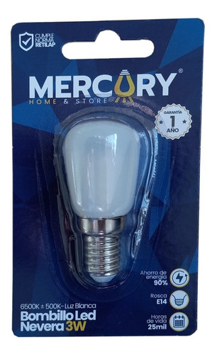 Imagen 5 de 5 de Bombillo Para Nevera Led De 3w E14 Luz Blanca