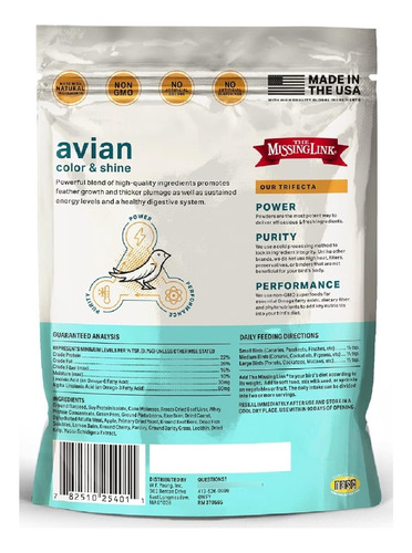 Omegas Balanceados Para Aves The Missing Link 99 G