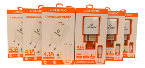 Kit 10 Carregador Tipo C Turbo 4.1a Com Cabo Atacado Revenda