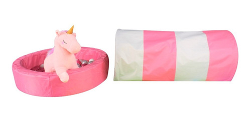 Alberca De Pelotas Infantil + Tunel Y ¡¡peluche Unicornio!!!