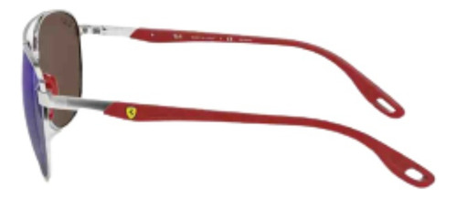 Óculos De Sol Prata Ray Ban 0rb3659m F031h057 Cor da haste Vermelho Cor da lente Azul/Espelhado Desenho Liso