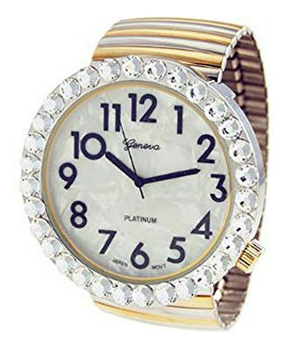 Reloj De Ra - Platinum Women's Jumbo Stretch Bracelet Watch