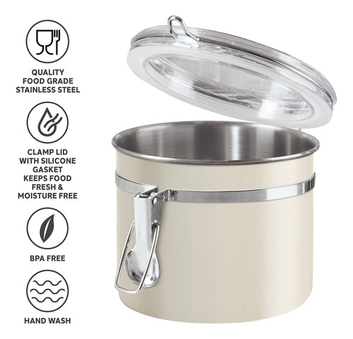 Recipiente De Acero Inoxidable Con Tapa Acrílica 770 Ml Gris