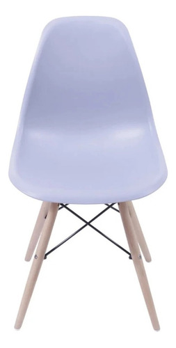 Silla de comedor BoxBit DKR Eames base madera, estructura color gris, 1 unidad