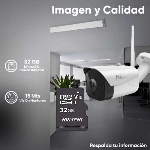 Zkteco Cámara De Seguridad Ng-c401-plus-32 Con Microsd 32gb Bullet Wifi 1080p Distancia Ir 15 Metros Almacenamiento Local Y En La Nube Control Remoto Audio Bidireccional Máxima Seguridad Cctv