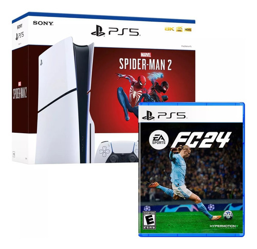 Consola Ps5 Slim Bundle Spiderman 2 + Fifa 2024 