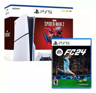 Consola Ps5 Slim Bundle Spiderman 2 + Fifa 2024