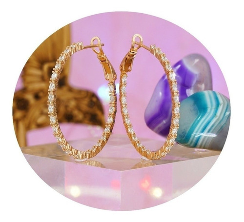 Aretes Arracadas Mini Diamantes Marquesa Oro 24k Elegancia