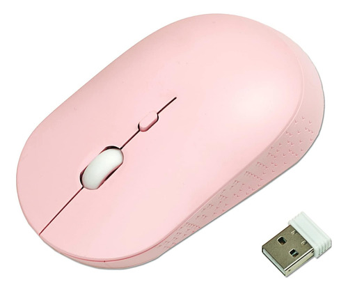 Mouse Yumqua, Inalambrico/rosa/receptor Usb