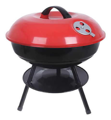 Asador Al Carbón Circular Portátil Rojo - Ap2185