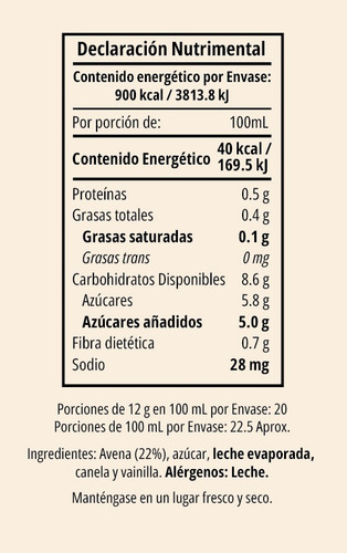 24 Pack De Bebida En Polvo Instantánea Sabor Avena.