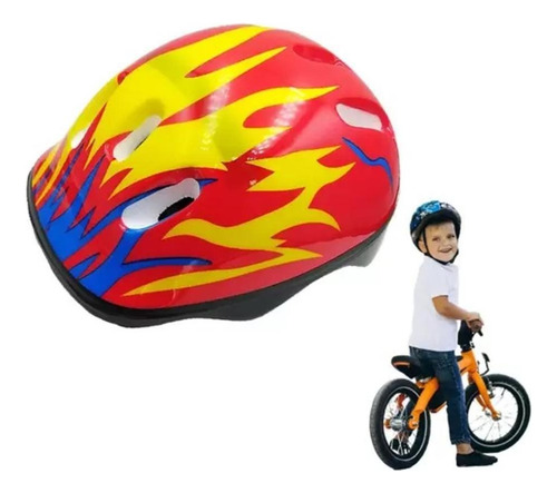Capacete Infantil Vermelho Proteção Para Bike Skate Patins