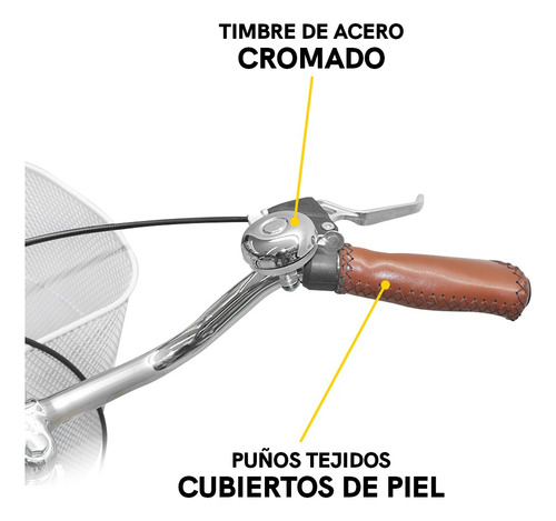 Bicicleta R26 Vintage Crusier Incluye Accesorios Color Blanco hueso