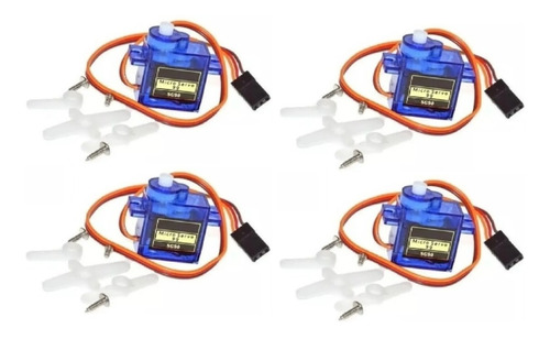 4x Micro Servo Motor 9g Sg90 1,6kg Arduino Rasp Node C/ Nf