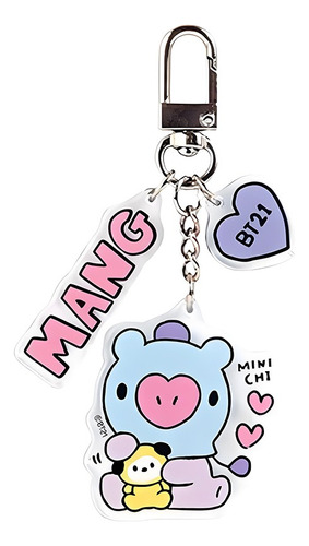 7 Llaveros De Bt21 En Acrílico Bts Kpop Rosa