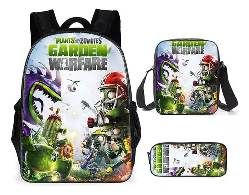 Plantas Contra. Mochila Zombies De 3 Piezas