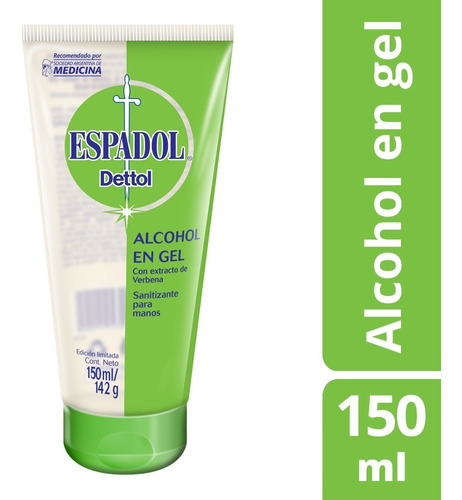 Alcohol En Gel Sanitizante Para Manos Espadol Pomo X 150 Ml