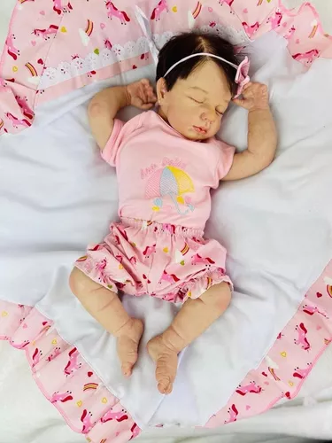 Bebe Reborn Menina Dormindo Realista Pronta Entrega