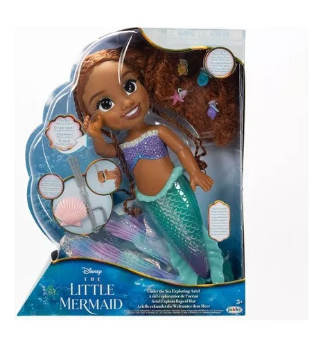 Muñeca Ariel Explorando Bajo El Mar La Sirenita Disney
