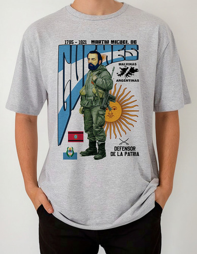 Guemes Martin Salta Remera Malvinas