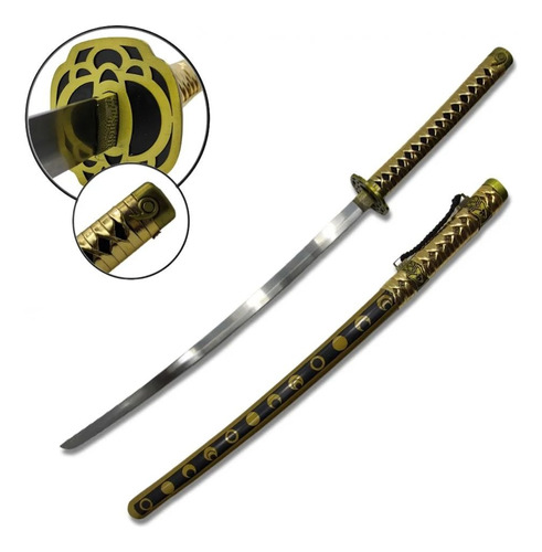 Espada Dourada Samurai Katana Aço Anime  Mikazuki  + Suporte