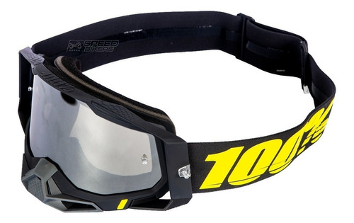 Óculos 100% Racecraft 2 Arbis Preto Motocross Enduro Trilha