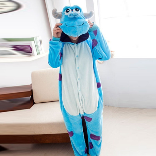 Imagen 2 de 4 de Pijama Disfraz Kigurumi Plush Tipo Sully Adulto