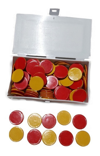 Set De Fichas Bicolor Amarillo - Rojo 150 Unidades