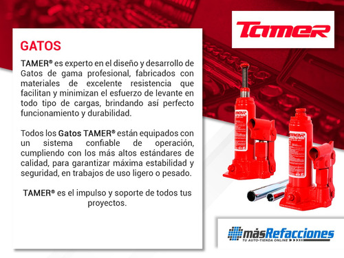 Gato Hidr De Botella 2 Toneladas C/ Tornillo Extensión Tamer