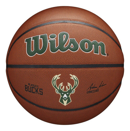 Bola Basquete Wilson Nba Team Alliance - Tam 7 Cor Marrom/Verde