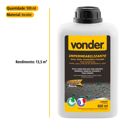 Impermeabilizante Contra Água Umidade Manchas 900 Ml Vonder