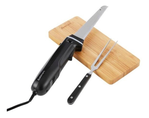 Cuchillo Eléctrico Acero Inox Carne Pescado Verduras Frutas Color Negro