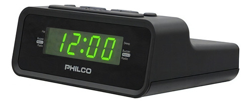 Radio Reloj Despertador Digital Philco 1006gr / Tecnocenter Color Negro