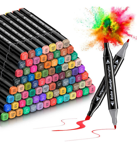 Marcadores De Arte, Set De 84 Colores Base De Alcohol P...