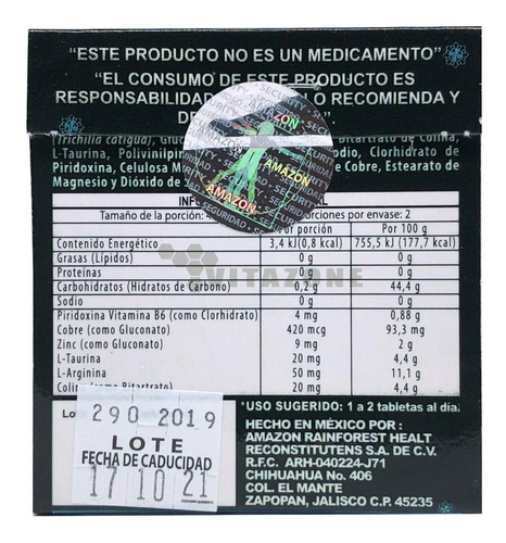 Imagen 2 de 2 de Xtra Viril 4 Tabletas Suplemento Alimenticio Natural